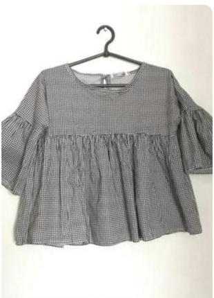 Блуза хлопок мелкая клеточка