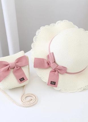 Літній комплект для дівчинки: капелюх і сумочка