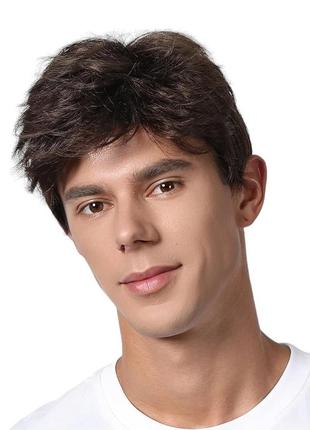 Парик мужской короткий шоколад, термоволокно dc1001-2
