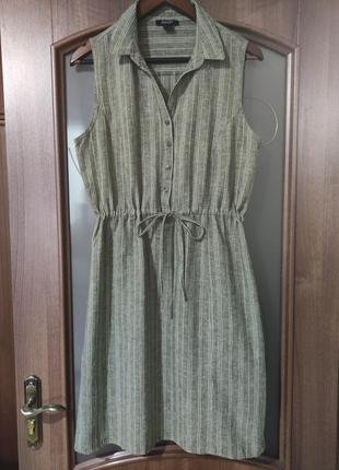 Льняное платье в полоску esmara (лен, хлопок)