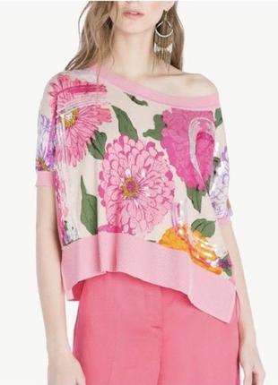 Twinset twin set розовая блуза кофточка в цветы