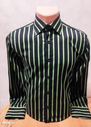 Шикарна якісна еластична сорочка у смужку відомого бренду з данії selected homme
