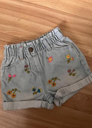 Трендові вишиті джинсові шорти мом zara next