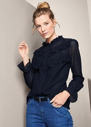 Легкая стильная нарядная ажурная блуза 50р наш xl tcm tchibo нитевичка