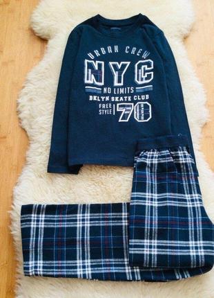 Германия pepperts! пижама коллекция 2024г. 100% cotton! байка - штаники утепленные. холодная осень -