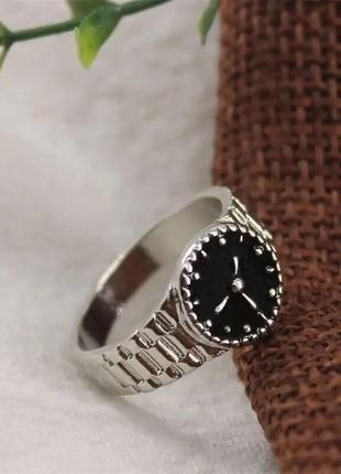 Тренд стильне сріблясте жіноче для дівчини кільце каблучка циферблат годинник
