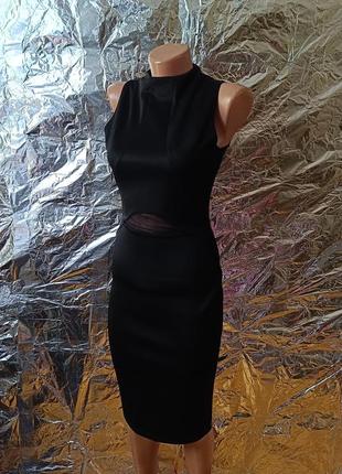 😍 супермодна нова чорна сукня по фігурі xs