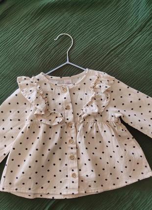 Детская блуза в горошек