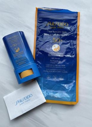 Солнцезащитный крем сток shiseido clear suncare stick spf50+