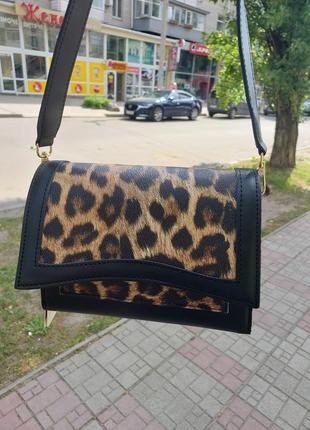 Клатч жіночий сумка жіноча кроссбоді леопард