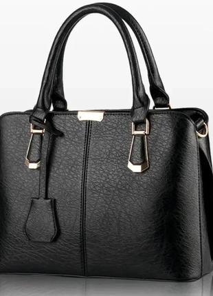 Модная женская сумка с брелоком и плечевым ремнем, стильная большая женская сумочка экокожи