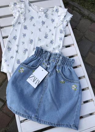 Джинсова юбка zara 98 104 110 116 128 спідниця