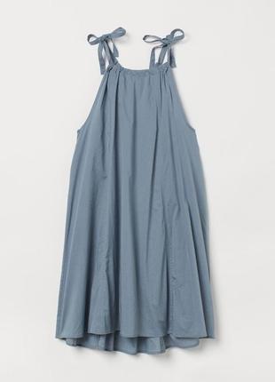 Плаття сукня сарафан оверсайз h&m синій бавовна