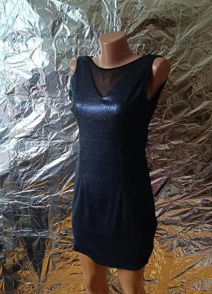😍 супермодное новое синее платье с паетками m
