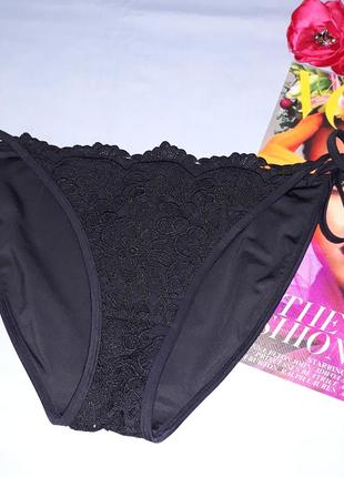 Низ от купальника женские плавки размер 48 / 14 черный бикини на завязках