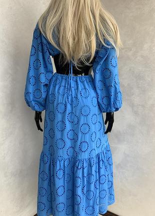 Zara невероятной красоты длинное платье сарафан макси из хлопка