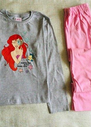110-116 рост disney! пижама русалочка. новая коллекция 2023р. 100% cotton! домашний компле