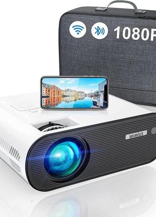 Wifi bluetooth-проектор full hd 1080p 75% zoom 200-дюймовый экран совместимый со смартфоном