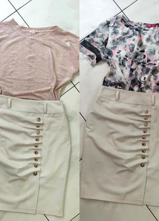 Жіночий стильний класичний образ спідниця та блузка кофточка xs (36)