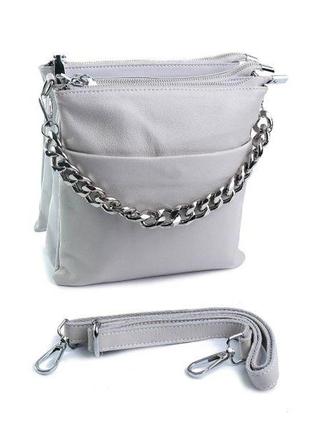 Жіноча сумка 9028-9 grey white