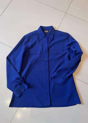 Рубашка женская синяя linev