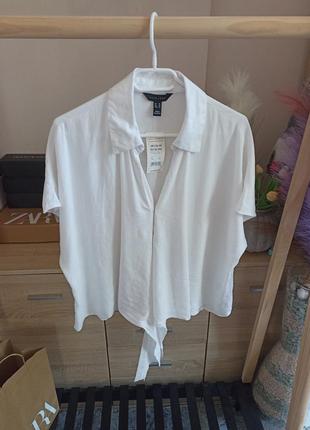 Белая льняная рубашка new look