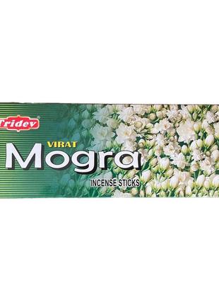 Благовония tridev, запах квітки могри, 80 гр, індійські ароматичні палички для дому.