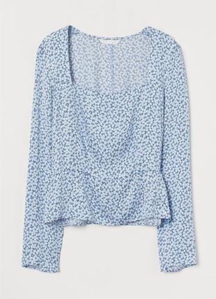 Блуза сатиновая с цветочным принтом