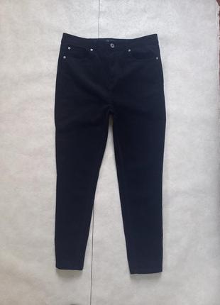 Брендові чорні вельветові джинси з високою талією m&s, 14 розмір.