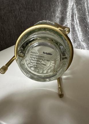 Підсвічник свічник скляний на металевій підставці 15 см