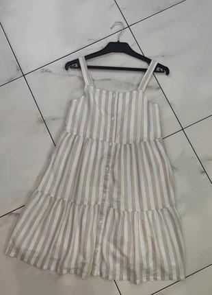 Стильний лляний сарафан плаття для дівчинки gap kids 9-10-11 років (134-140-146 см)