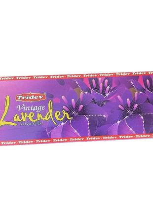 Благовония tridev, запах лаванди, 80 гр, індійські ароматичні палички для дому.