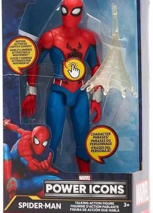 Человек - паук дисней 23 см – говорящая фигурка disney store marvel power icons spider - man