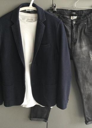 Пиджак melby италия для мальчика темно-синий трикотаж р 12-14 лет. оригинал