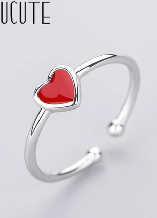 Ryoucute готическое винтажное очаровательное кольцо с красным сердцем любви