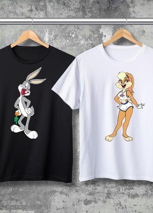 Парні футболки з принтом  - зайці!