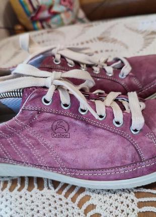 Кожаные фирменные туфли макасины кеды кроссовки gabor comfort 38-39р.