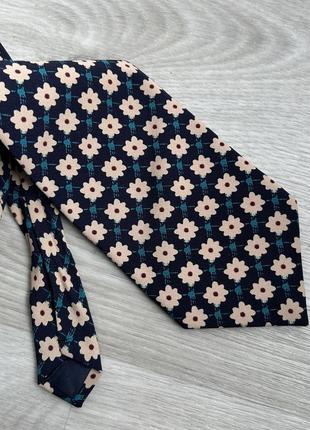 Шелковый галстук с цветками винтаж