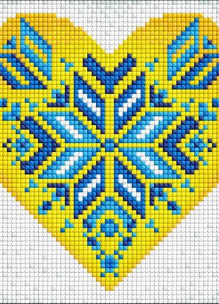 Алмазна мозаїка без підрамника "україна в серці" ©mariia davydova amc7682 20х20 см