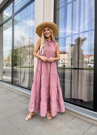 Жіноча довга літня рожева сукня максі балахон літо сарафан xl 2xl 3xl 4xl 5xl для вагітних