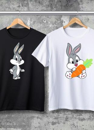 Парні футболки з принтом - зайчики!