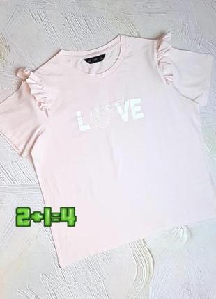 💝2+1=4 фирменная зефирно-розовая футболка хлопок f&amp;f, размер 48 - 50