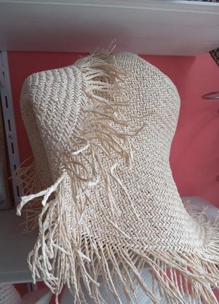 Шляпка из натуральной кокосовой соломы молодёжная модная стильная лёгкая удобная красивая большое поле трансформер