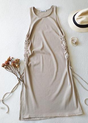 Туникое платье со стяжкой zara