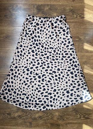 Спідниця сатинова у леопардовий принт