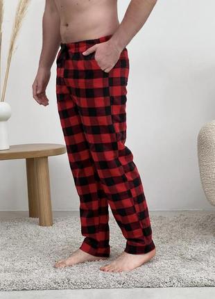 Чоловічі піжамні штани cosy в клітину червоно/чорні