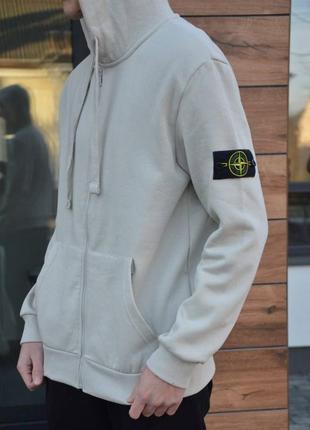 Олімпійка зіп худі stone island бежевий