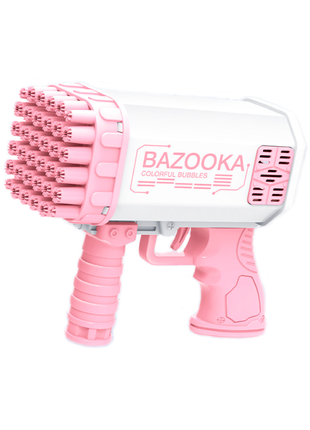 Генератор мильних бульбашок bazooka colorful bubbles кулемет базука рожевий 36 отворів