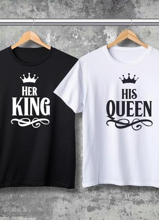 Парні футболки з принтом - her king!