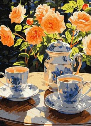 Картина за номерами "чаювання в саду" 40х50 см